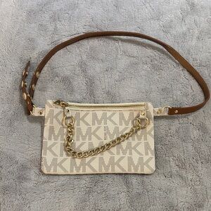 Michael Kors Beige and Brown Belt Bag
